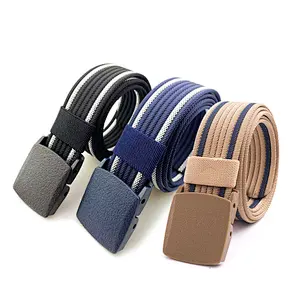 2024 Luxury Hot Sale Factory Automatic Buckle Woven Braid Custom Sublimated Printed Logo Men Canvas Nylon Fabric Belt
