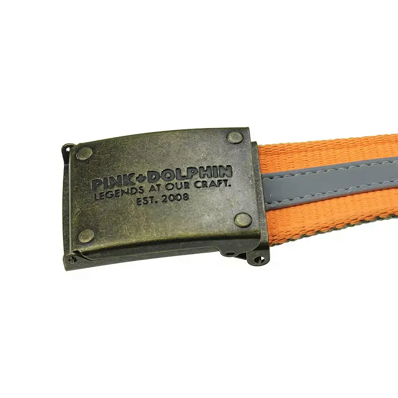 Luxury Square Metal Buckle Famous Brand Braided Custom Woven Factory Polyester Lady Women Men Nylon Canvas Fabric Belt