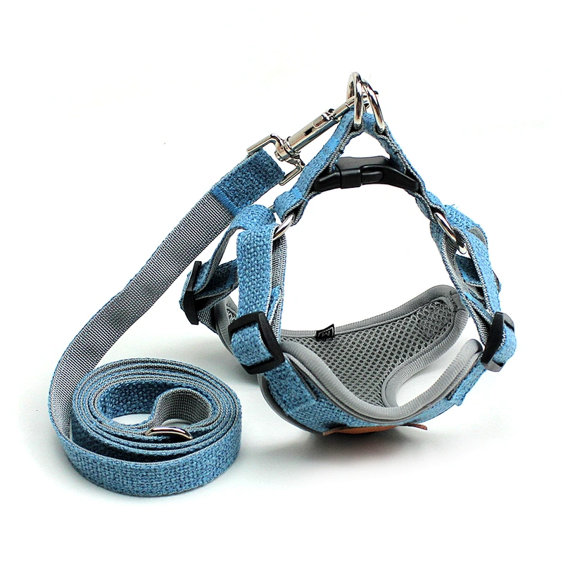 Durable Reflective Linen Pet Harness Suit for Small Medium Dogs Breathable Mesh Vest with Zinc Alloy Fasteners Adjustable