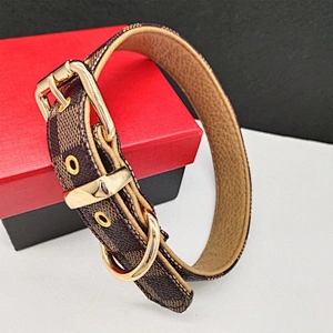 High Quality Designer Luxury Leather Dog Collars Comfortable Durable Universal Pet Collar Soft Heavy Duty Cat Dog Collar