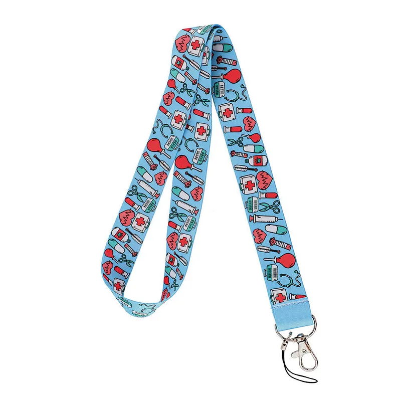 Wholesale Bulk Long Sublimated ID Badge Metal Card Holder Satin Neck Logo Flower Floral Custom Polyester Print Lanyard