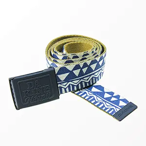 Fashion Designer Women Men Custom Polyester Imitation Nylon Polyester Canvas Waist Sublimated Print Logo Fabric Canvas Belt