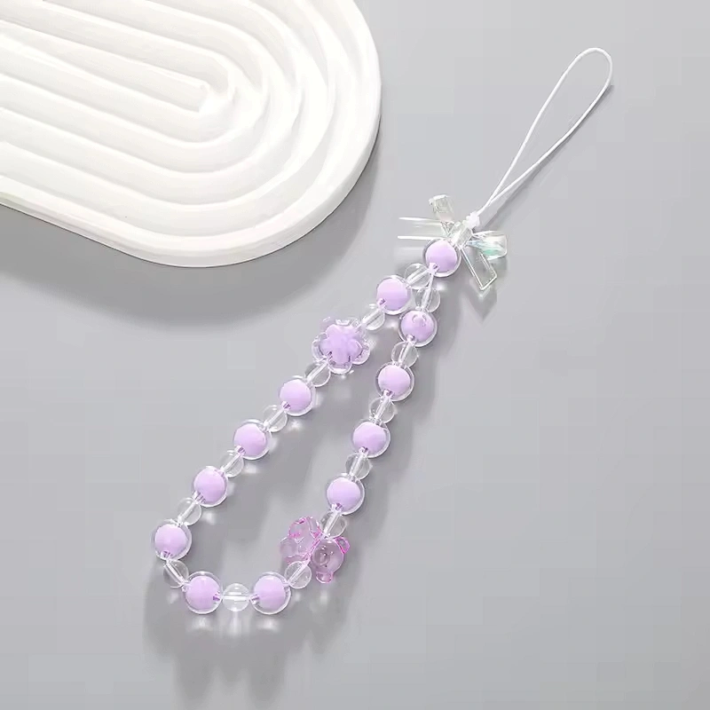 Fashion Crystal Beads Phone Charm Chain Mobile Phone Accessories Cell Phone Lanyard Cord Wrist Strap