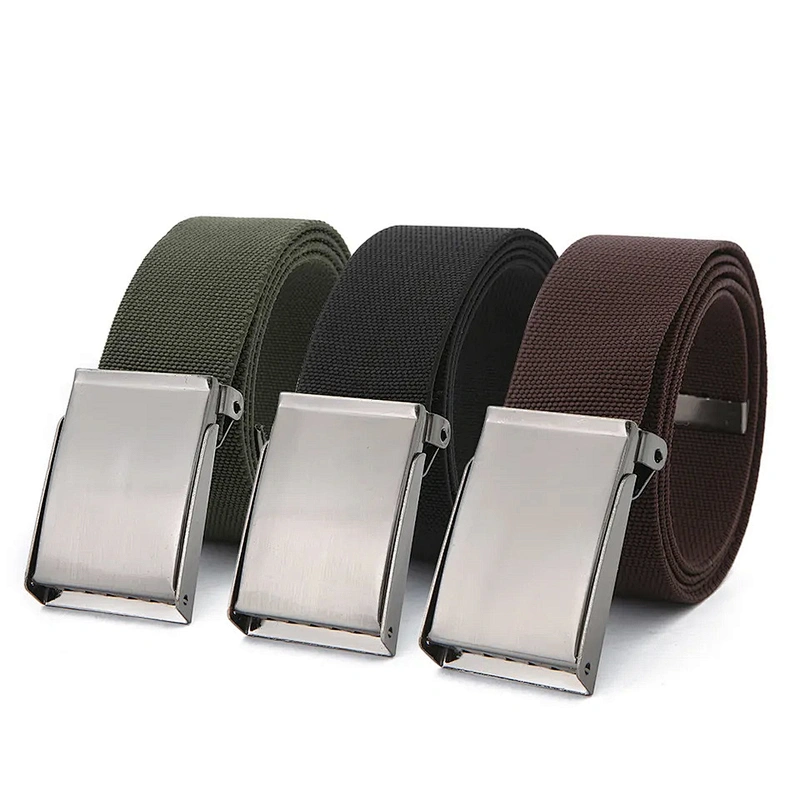 2024 Wholesale Luxury Fashion Lady Casual Custom Outdoor Flap Men Women Nylon Fabric Canvas Iron Buckle Belt