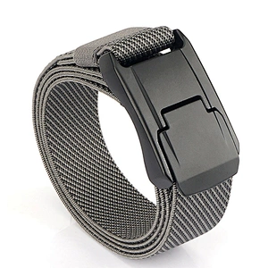 Wholesale Automatic Buckle Belts Men's Fabric Belt Adjustable Waist Straps Outdoor Canvas Woven Belt with Metal Buckle