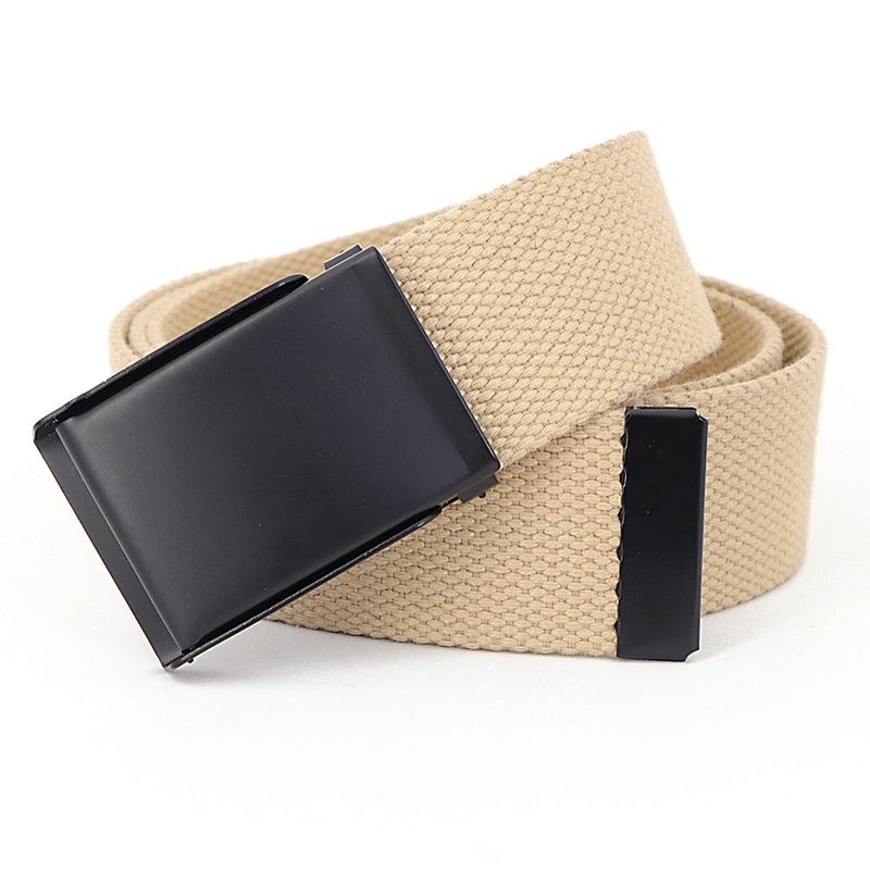 Manufacturer Designer Woven Fashion Webbing Weave Pure Cute Color Blank Custom Women Men Polyester Nylon Canvas Fabric Belt