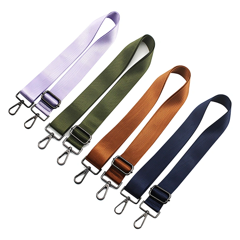 Custom Woven Webbing Wide Matte Women Lady Adjustable Nylon Single Neck Handbags Shoulder Crossbody Bag Handle Belt Strap
