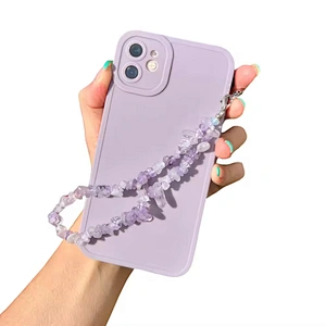 Handmade Crystal Beaded Phone Charm, Custom Pearl Beads Mobile Chain Strap, Decorative Lanyard for Cell Phone Case