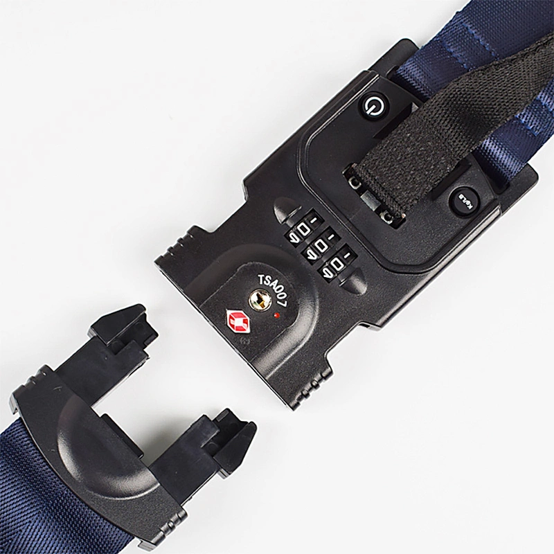 Custom Made Print Logo Polyester Travel Bag Suitcase Belt Luggage Strap Belt With Weighing lock
