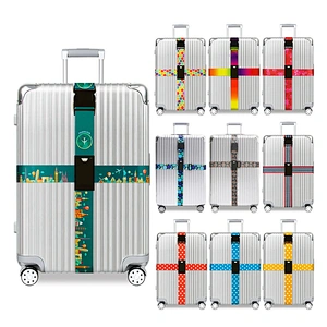 Factory Wholesale Adjustable Luggage Belt Strap Elastic Travel Suitcase Belt Strap Sublimation Webbing Luggage Strap
