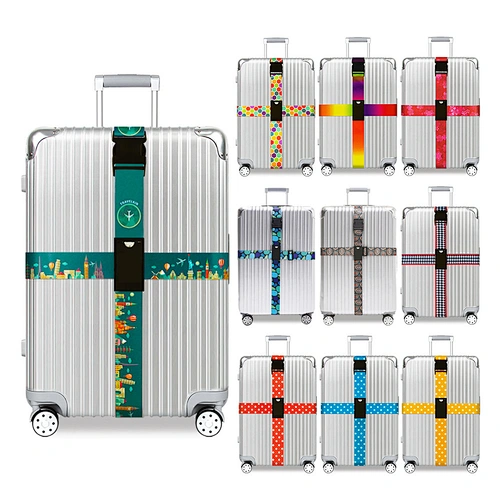 Factory Wholesale Adjustable Luggage Belt Strap Elastic Travel Suitcase Belt Strap Sublimation Webbing Luggage Strap