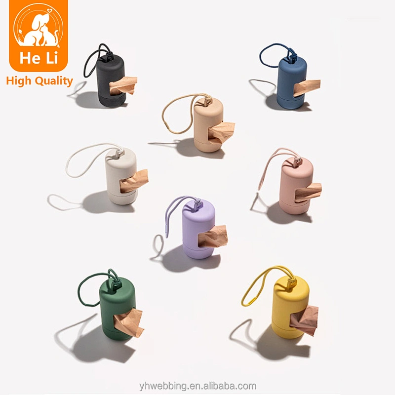 Soft Plastic Poop Bag Dispenser with Elastic Tape Complimentary Roll Compatible with Any Leash for Easy Cleanup