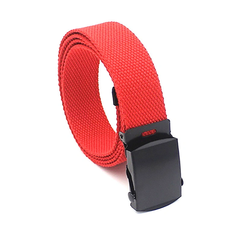 2024 Metal Flip Buckle Custom Jacquard Logo Outdoor Elastic Women Polyester Nylon Woven Stretch Men Fabric Canvas Belt