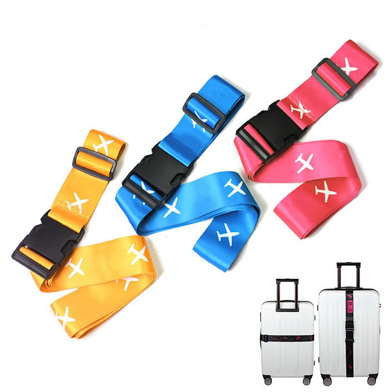 2024 Custom Sublimated Print Logo Adjustable Baggage Polyester Travel Case TSA Lock Buckle Suitcase Belt Luggage Strap