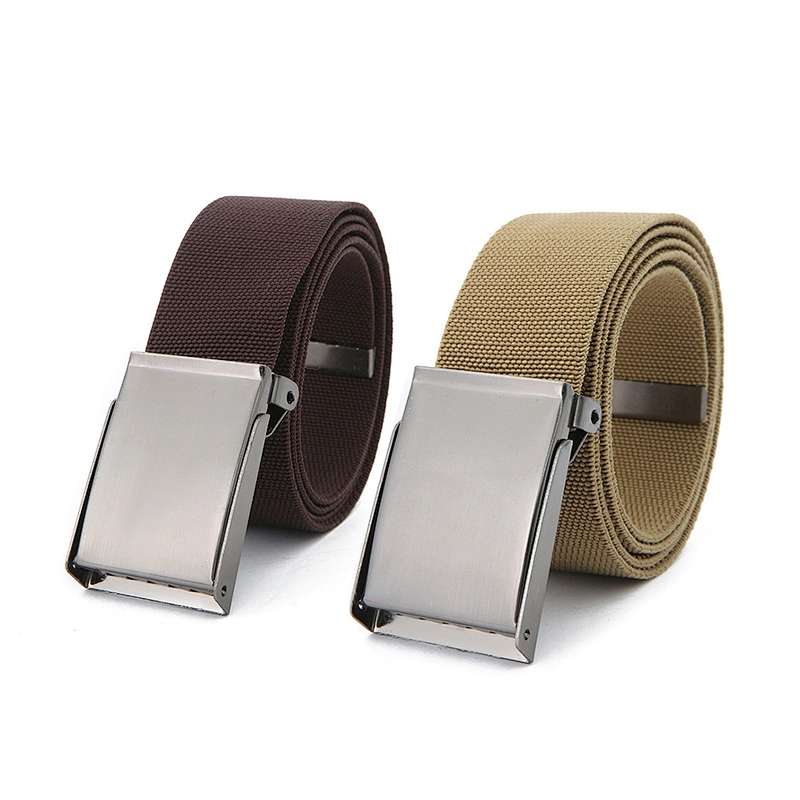 2024 Wholesale Luxury Fashion Lady Casual Custom Outdoor Flap Men Women Nylon Fabric Canvas Iron Buckle Belt