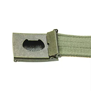 Luxury Square Metal Buckle Famous Brand Braided Custom Woven Factory Polyester Lady Women Men Nylon Canvas Fabric Belt