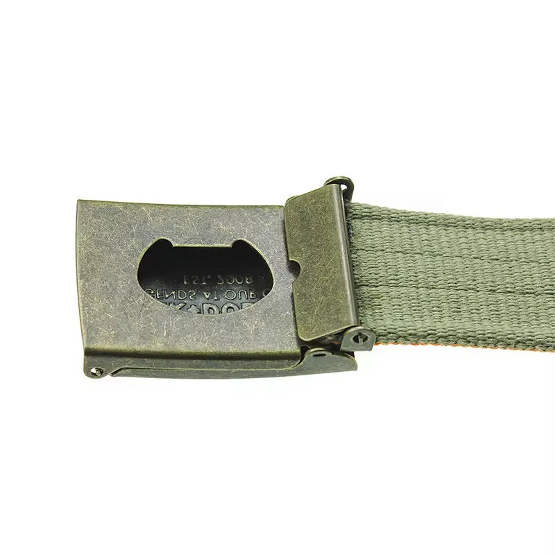 Luxury Square Metal Buckle Famous Brand Braided Custom Woven Factory Polyester Lady Women Men Nylon Canvas Fabric Belt
