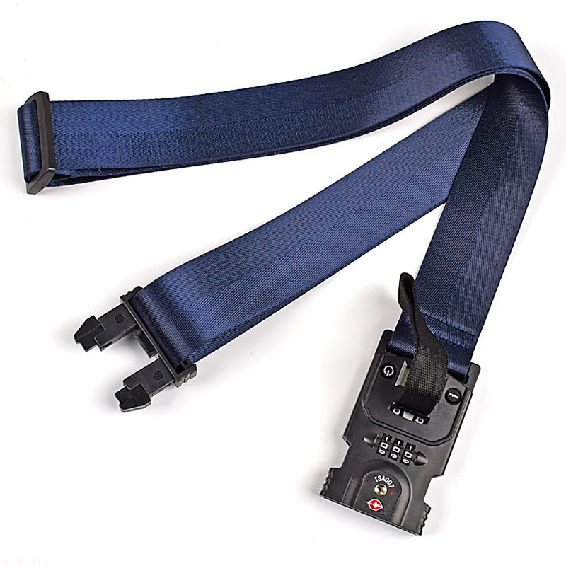 Custom Made Print Logo Polyester Travel Bag Suitcase Belt Luggage Strap Belt With Weighing lock