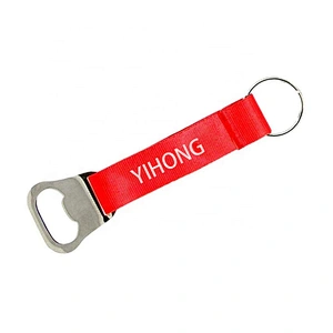 Wholesale Bulk Woven Embroidered Printed Custom Sublimated Logo Polyester Bottle Opener Short Wrist Rope Strap Lanyard