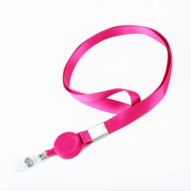 High Quality Office Work Hand Bulk ID Teacher Nurse Neck Woven Braided Card Holder Blank Color Custom Polyester Lanyard