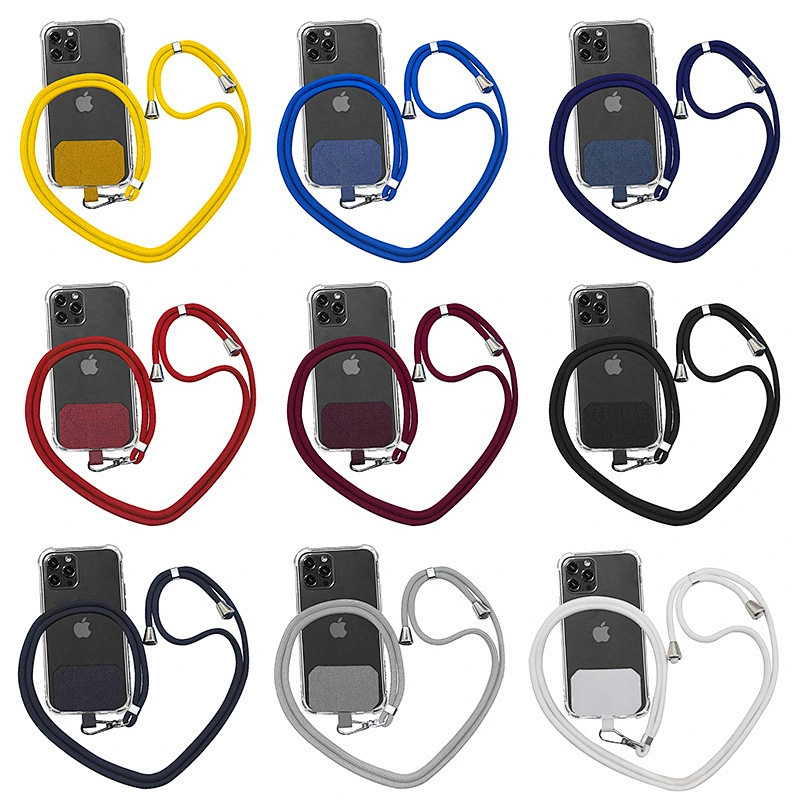 Wholesale Custom Woven Braid Shoulder Neck Crossbody Case Neck Cell Mobile Nylon Patch Phone Lanyard Rope Cord Strap