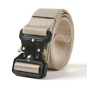 Wholesale Custom Heavy Duty Quick Release Outdoor Woven 3.8cm Men Canvas Fabric Nylon Webbing Tactical Belt