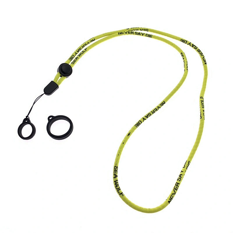 Wholesale Blank Other Printed Logo Custom Tool Halter USB Fabric Woven Jacquard with Silicone Ring Neck Sport Nylon Rope Lanyard