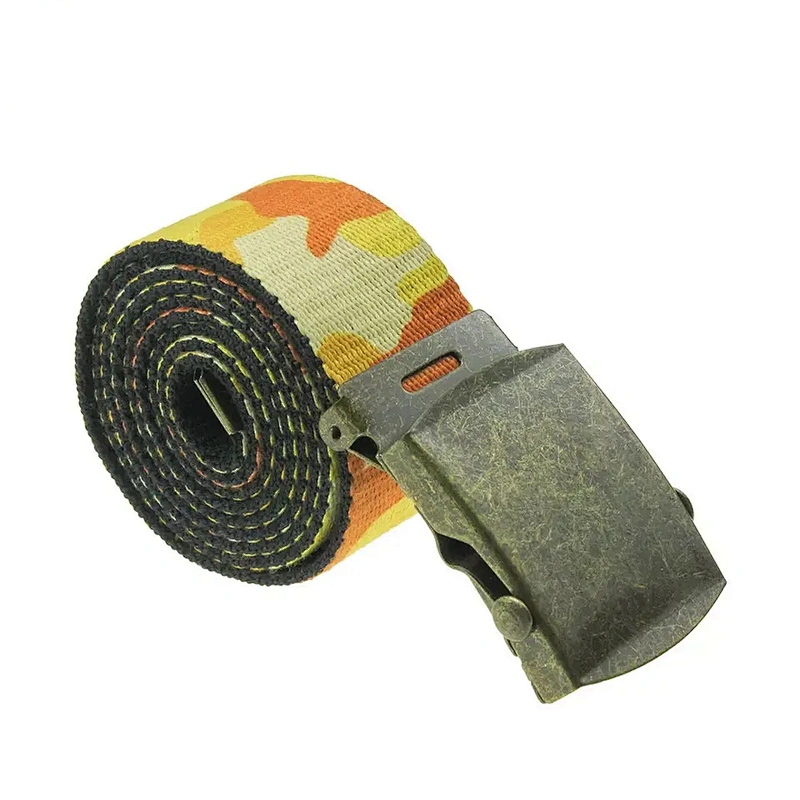 Wholesale Unisex Color Custom Logo Printed Woven Men Lady Girl Boy Nylon Cotton Knitted Web Fashion Weave Fabric Canvas Belt