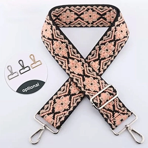 Strip solid wide nylon shoulder bag belt handbag straps with adjustable metal buckle
