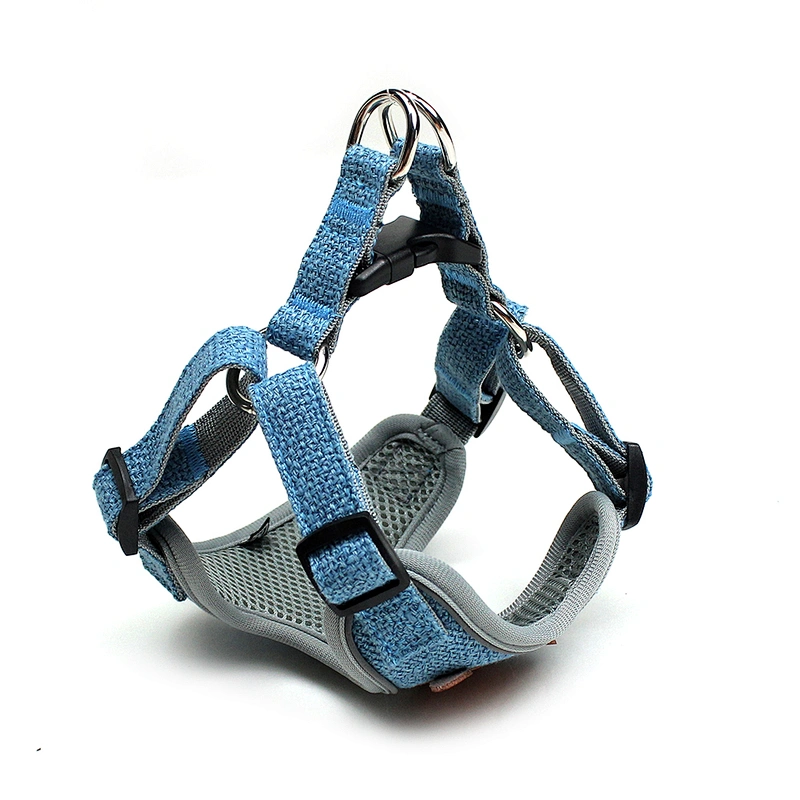Durable Reflective Linen Pet Harness Suit for Small Medium Dogs Breathable Mesh Vest with Zinc Alloy Fasteners Adjustable