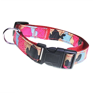 Colorful Printed 3 in 1 Adjustable Waterproof Cloth Imitation Nylon Tarpaulin with Collar and Chest Strap Pet Dog Rope Leash Set