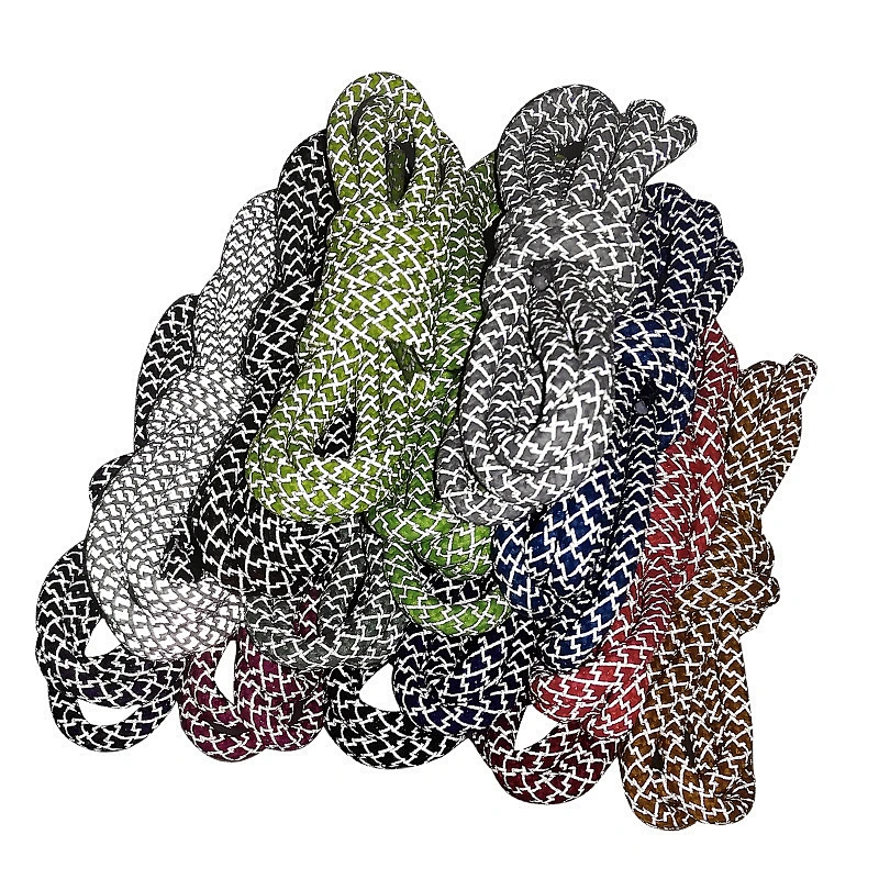 Custom Wholesale Braid Woven Thick Men Round Rope Fluorescent Sport Elastic Sneaker Polyester Reflective Shoe Lace Shoelaces