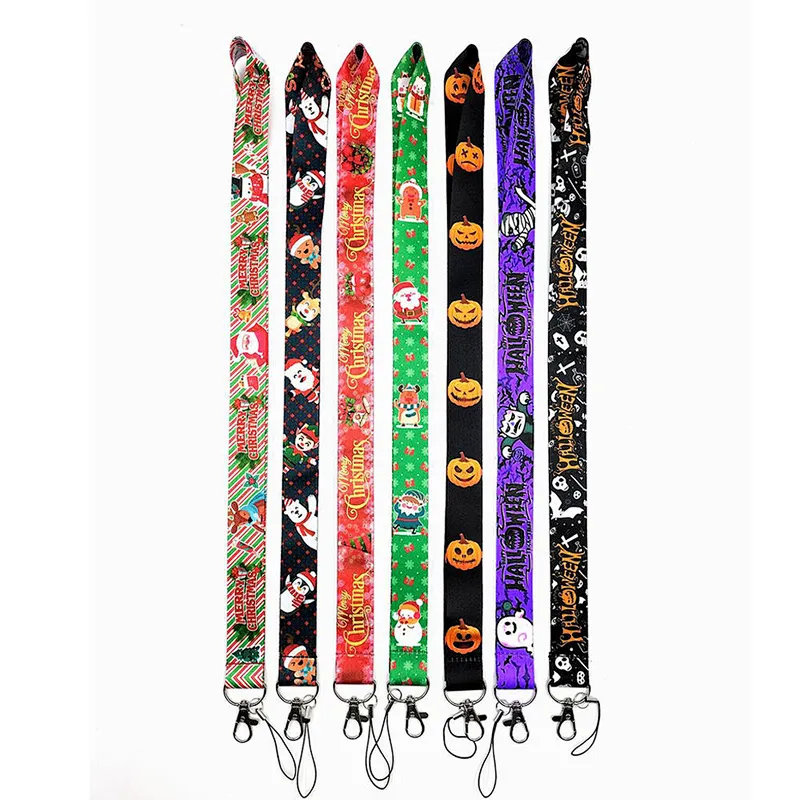 Yihong Customize Certificate Badge ID Strap Rope Heat Transfer Polyester Badge Lanyard string With clips Hook Ring