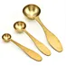 Stainless Steel Gold Coffee Measuring Spoon Milk Fruit Powder Spoons Baking Tool Set of 3 Pcs