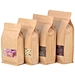 Reusable Recyclable Food White Window Kraft Paper Seal Pouches Zipper Ziplock Bags Stand Up Coffee Pouch Packaging With Window
