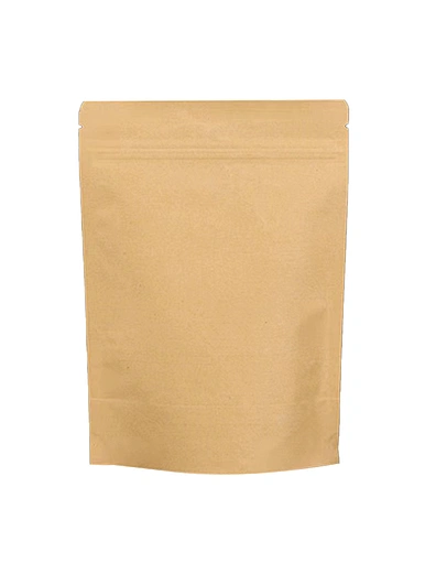 Reusable Recyclable Food White Window Kraft Paper Seal Pouches Zipper Ziplock Bags Stand Up Coffee Pouch Packaging With Window
