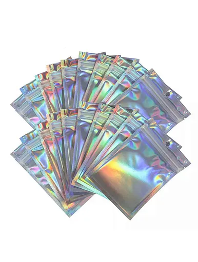 Zip Lock Plastic Packaging Mylar Edible Holographic Bags