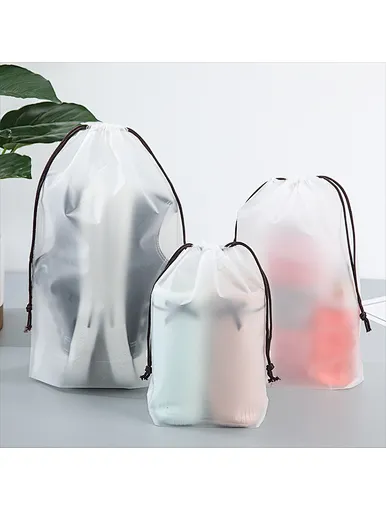 Clear Plastic Drawstring Bag