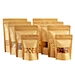 Reusable Recyclable Food White Window Kraft Paper Seal Pouches Zipper Ziplock Bags Stand Up Coffee Pouch Packaging With Window