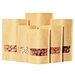Reusable Recyclable Food White Window Kraft Paper Seal Pouches Zipper Ziplock Bags Stand Up Coffee Pouch Packaging With Window