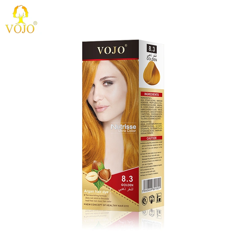 OEM/ODM salon professional permanent VOJO hair colour cream ammonia free hair dye color