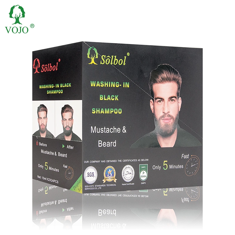 VOJO new package Ammonia Free black Beard Dye Color private brand Shampoo No Side Effects Dye Mustache Cream