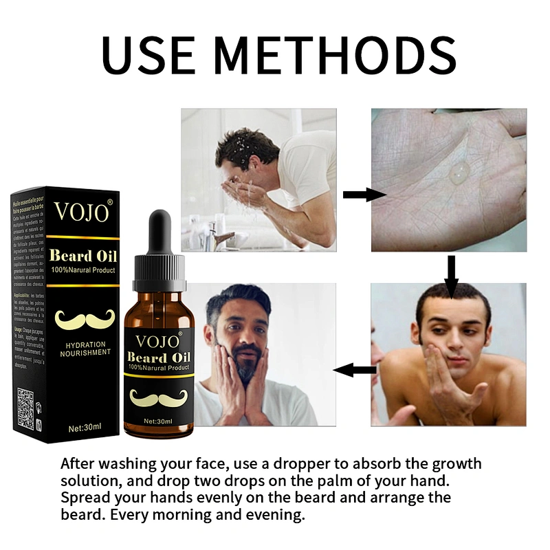 VOJO Bread oil OEM / ODM private label organic smoothing styling Beard Balm Bread Growth Oil for men