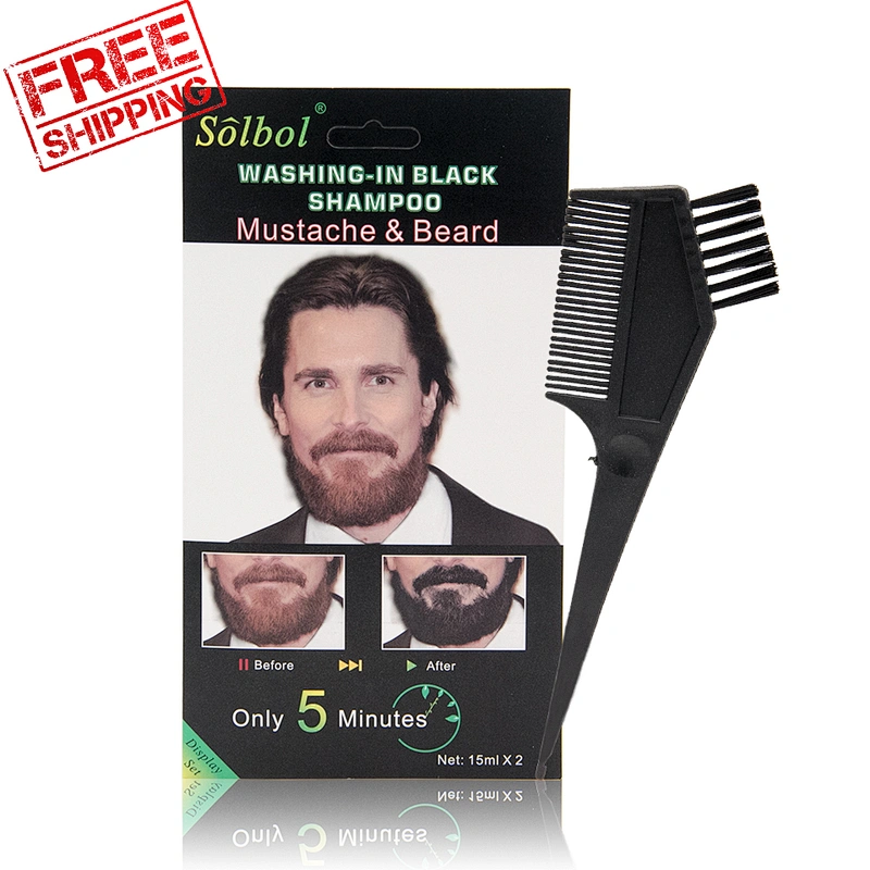 Hot sale black Beard Dye Color private brand Shampoo No Side Effects Dye Mustache Cream