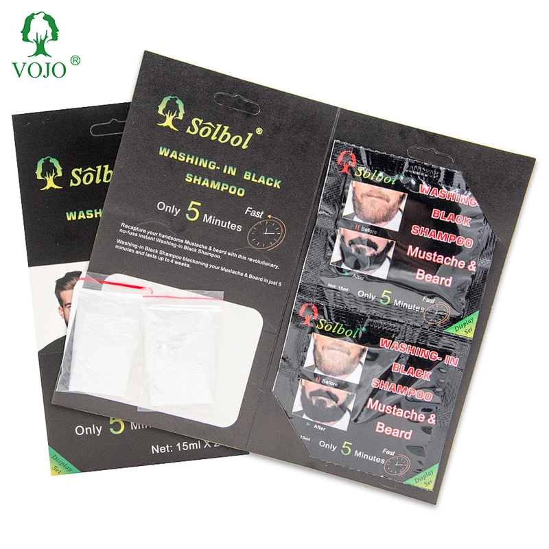 VOJO new package Ammonia Free black Beard Dye Color private brand Shampoo No Side Effects Dye Mustache Cream