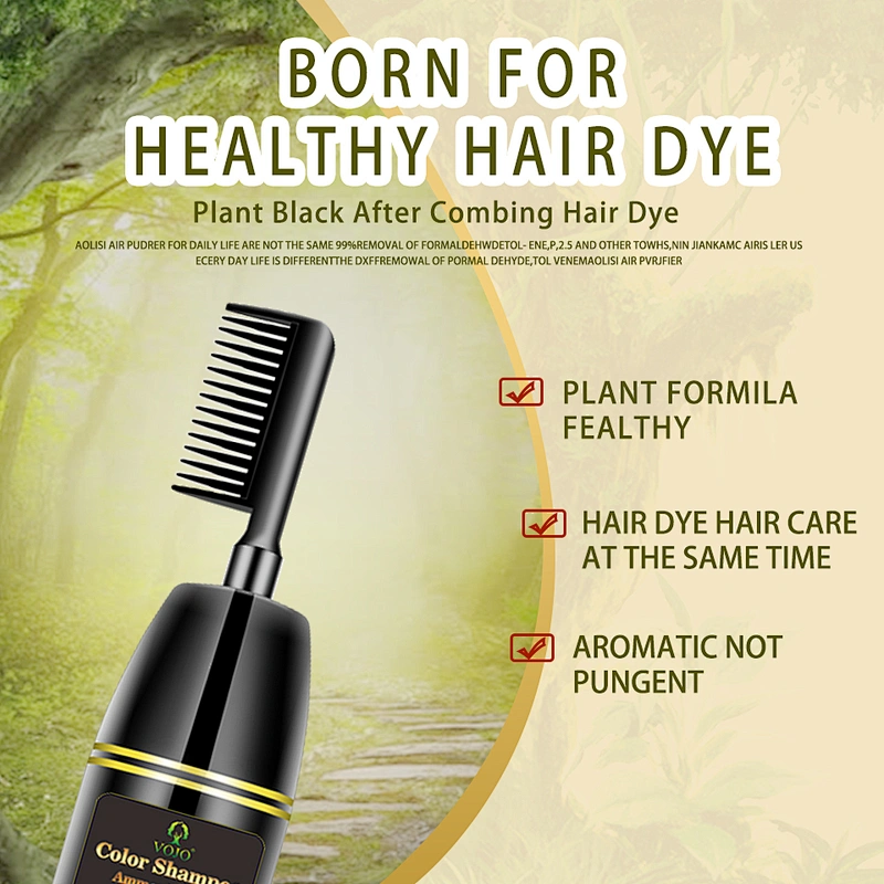 vojo Black Magic Comb One Step Hair Dye Color Comb with Foams 2 in 1 Hair Color shampoo black your hair in 5 minutes no ammonia
