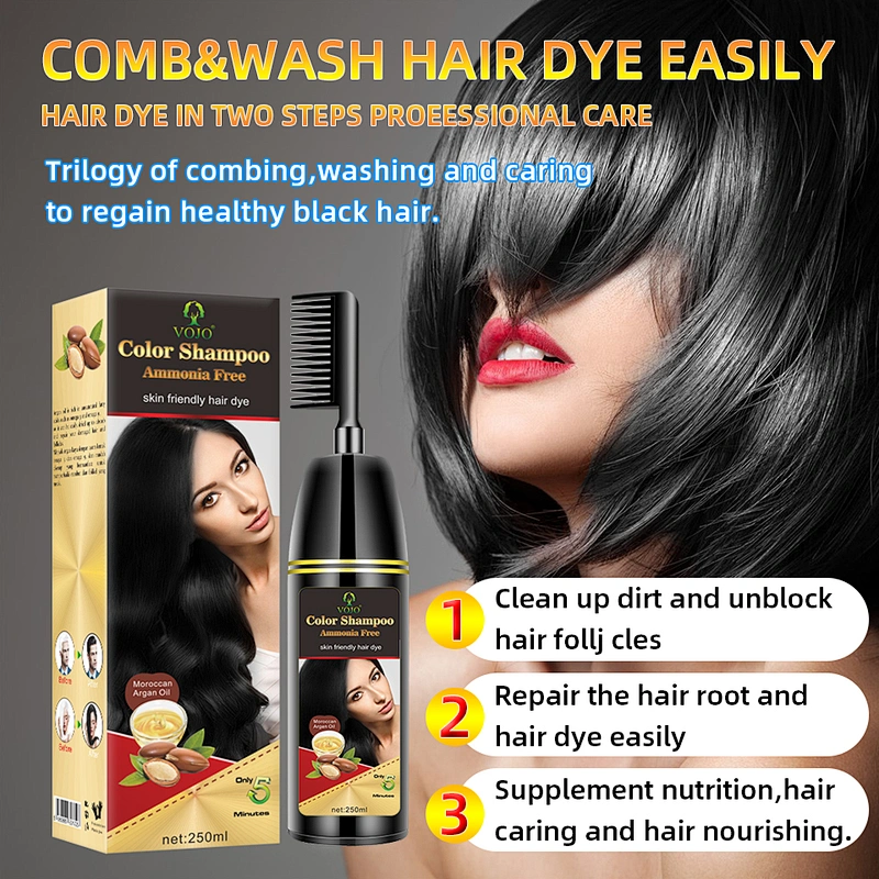 Black Magic Comb One Step Hair Dye Color Comb with Foams 2 in 1 Hair Color shampoo dye your hair in 5 minutes