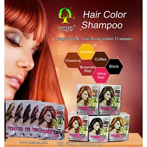 Natural herbal vojo fast color in black hair shampoo for white,yellow,brown hair,etc to black turn grey hair to black