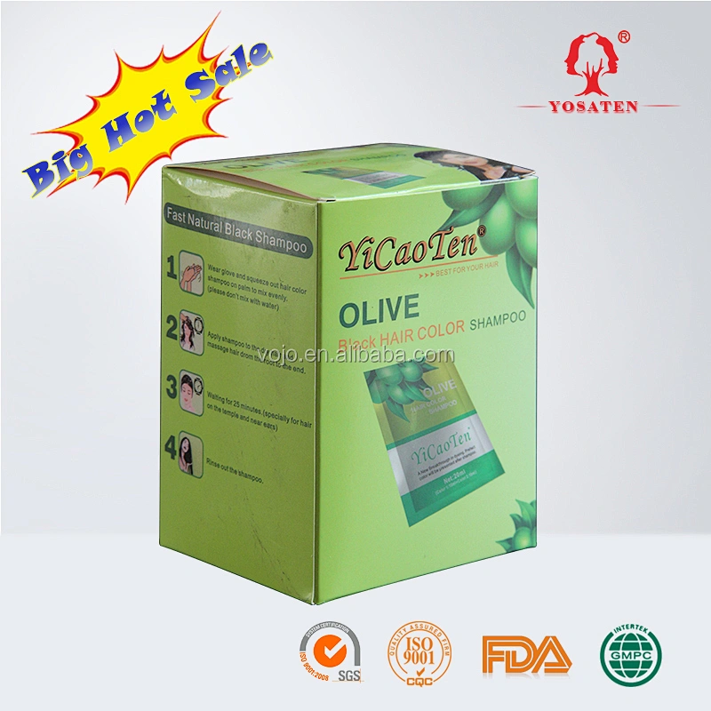 world Best hot sale fast Washing Black Hair dye Shampoo in China