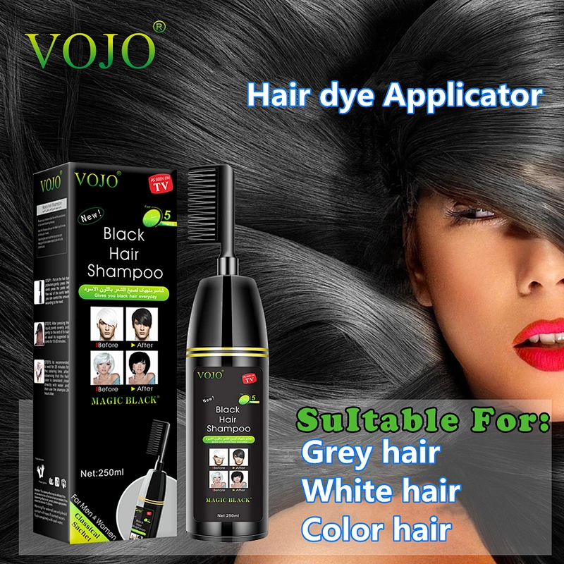 private brand manufacturer hair color herbal permanent black hair dye shampoo with comb which easy operate and fast dye